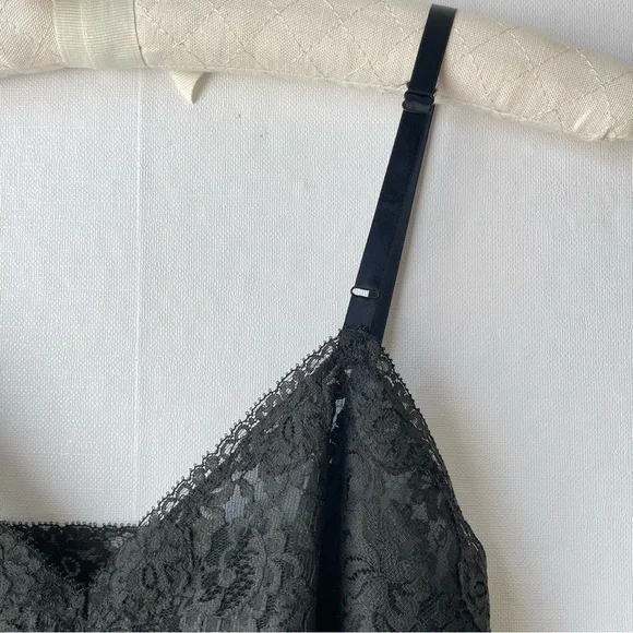 Vintage Henson Kickernick Full Dress Slip / Negligee Black + Gray Lace Size 32 - Picture 3 of 16